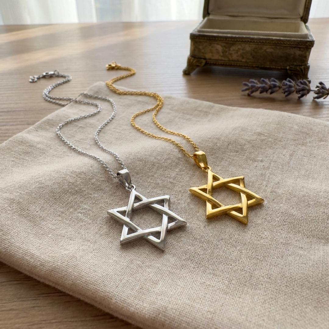 14K Gold Plated Sterling Silver Star of David Necklace