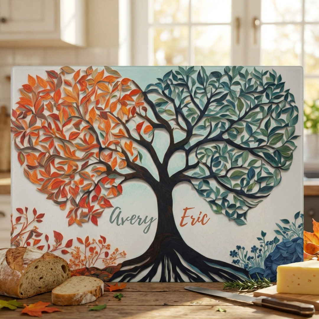 Personalized Tree of Life Wedding Gift | Glass Cutting Board