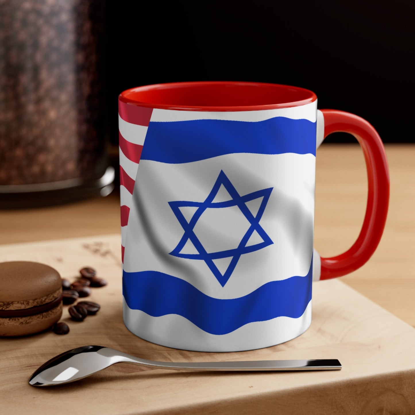 Israel and USA Flag- Two-Tone Coffee Mug