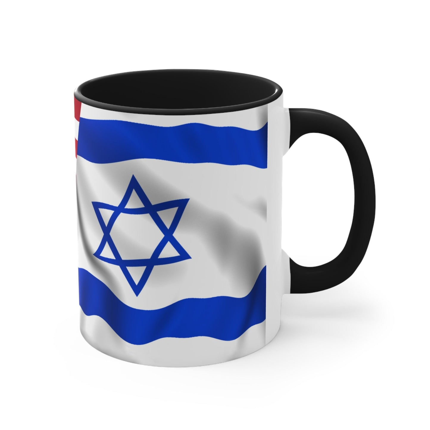 Israel and USA Flag- Two-Tone Coffee Mug