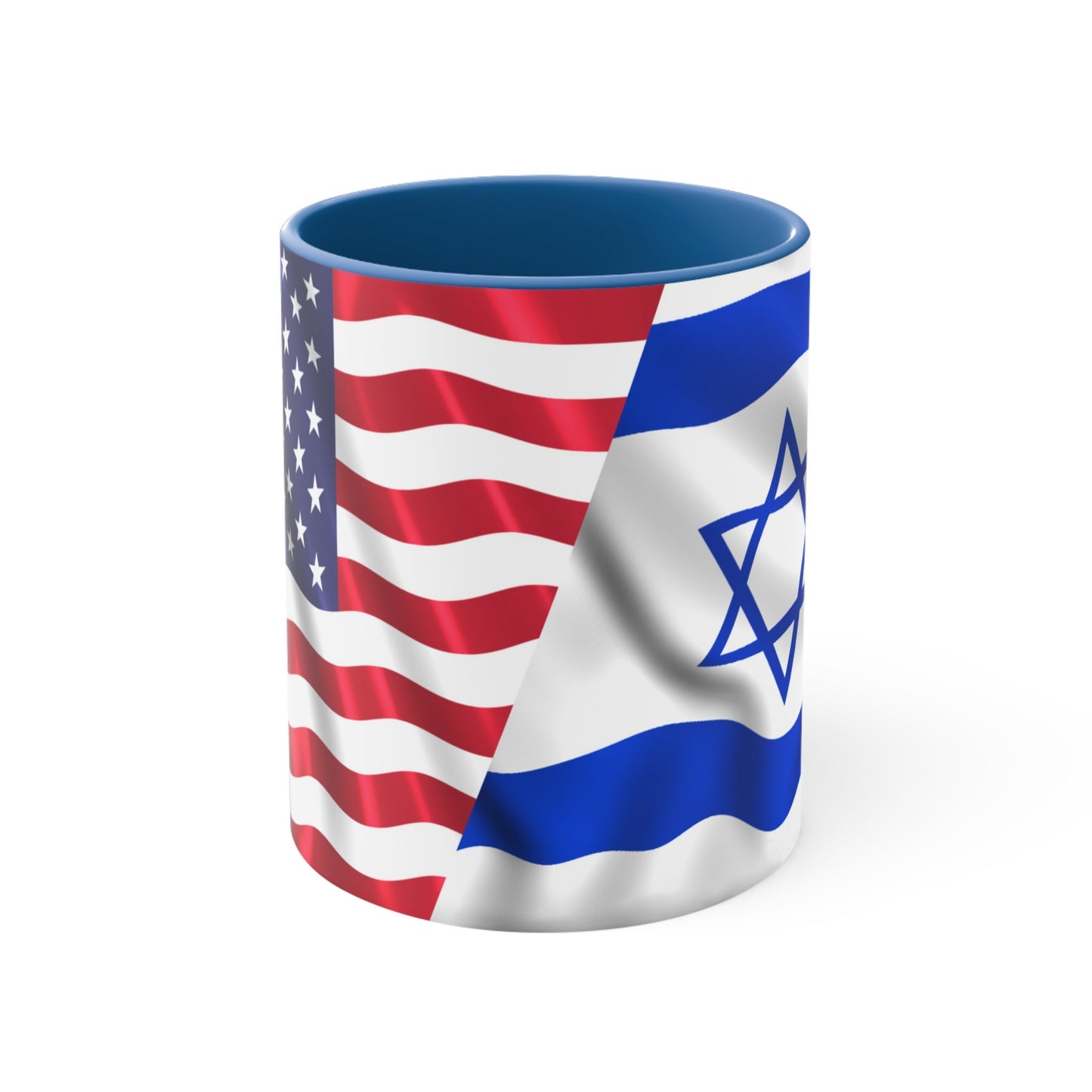 Israel and USA Flag- Two-Tone Coffee Mug