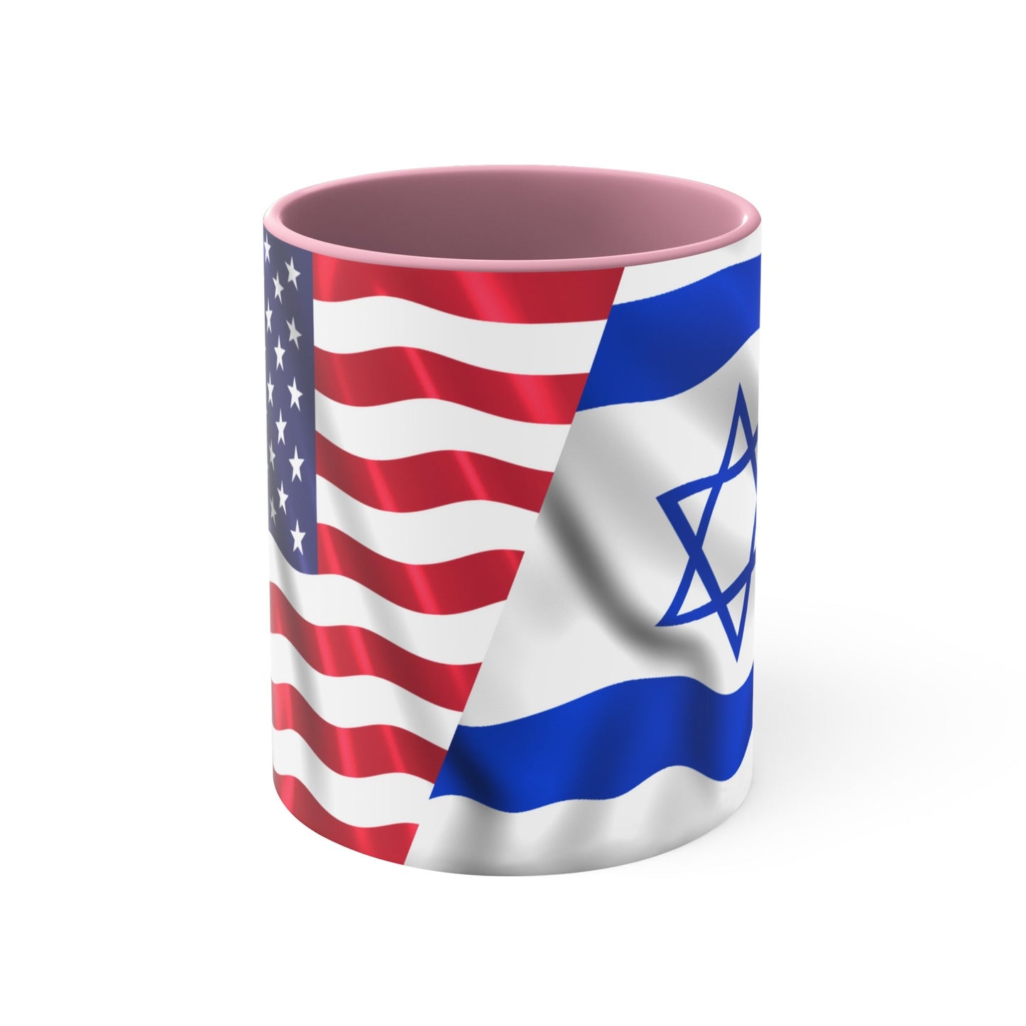 Israel and USA Flag- Two-Tone Coffee Mug