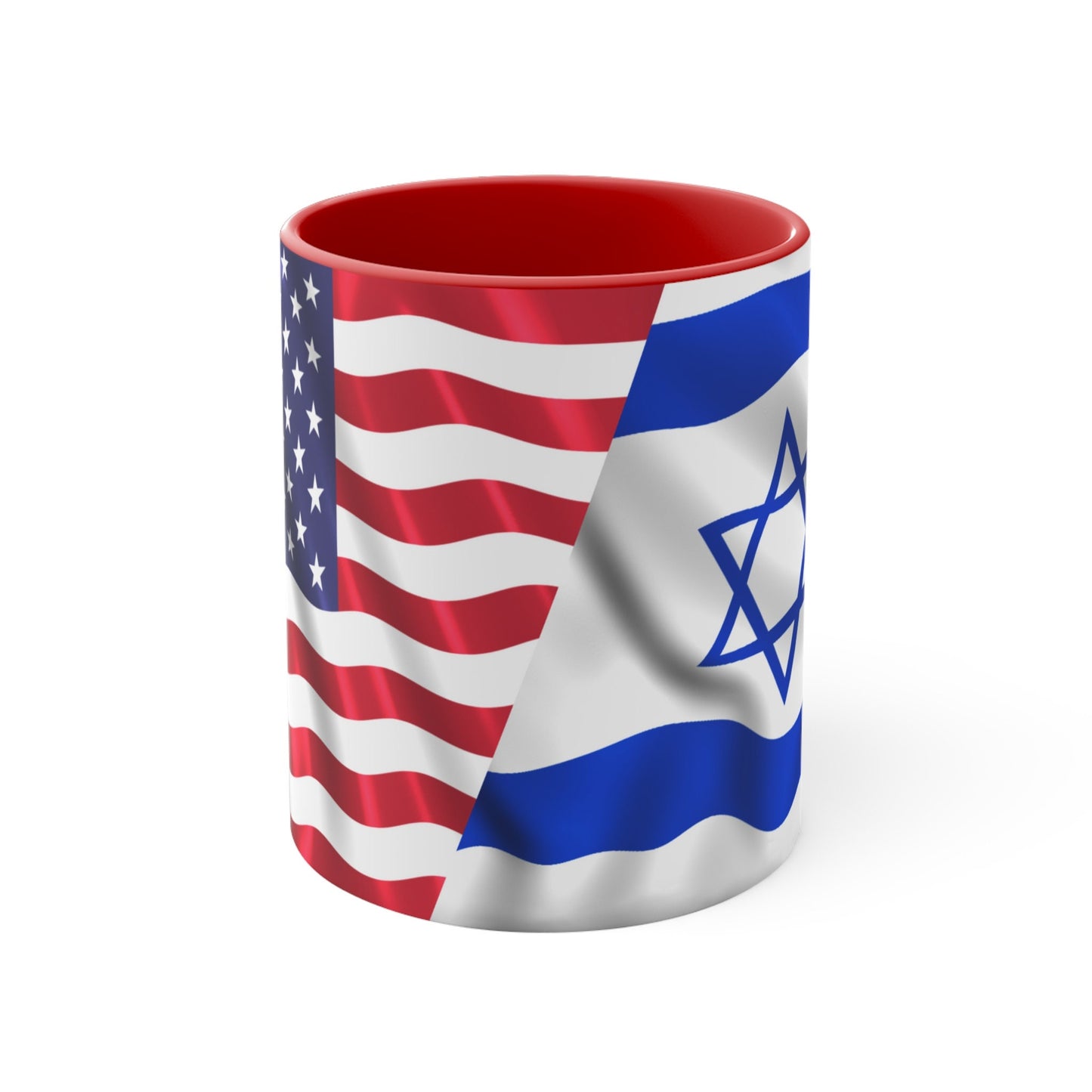Israel and USA Flag- Two-Tone Coffee Mug