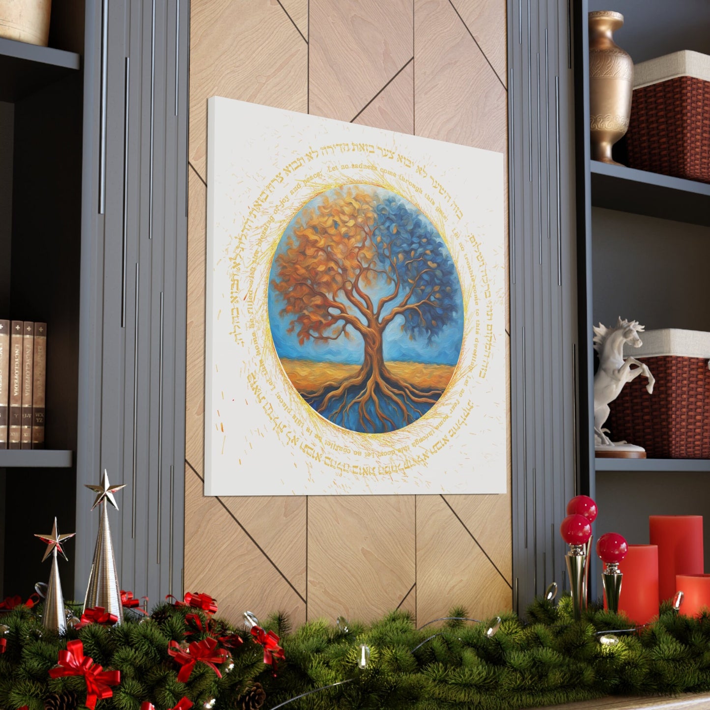 Bircat Habayit Tree Of Life Canvas Wrap | Tree Of Life Jewish Home Blessing| Jewish Art Print | Jewish Prayer | Tree Of Life Blessing