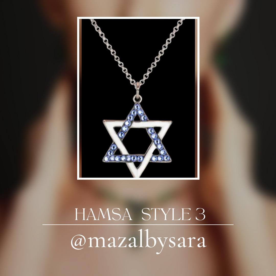 Color Variety Star of David Necklace