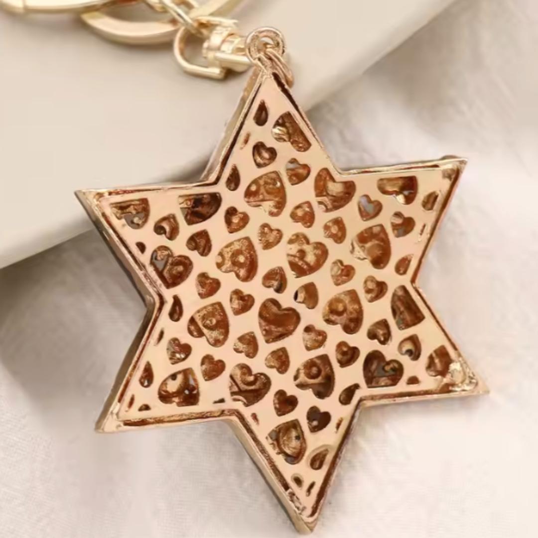 Colorful Star of David key chain, Judaica Gift in Gray, Pink, or Mixed Colorsships within 24 hours