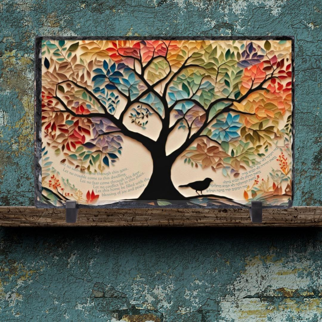 Tree of Life Slate Photo Plaque