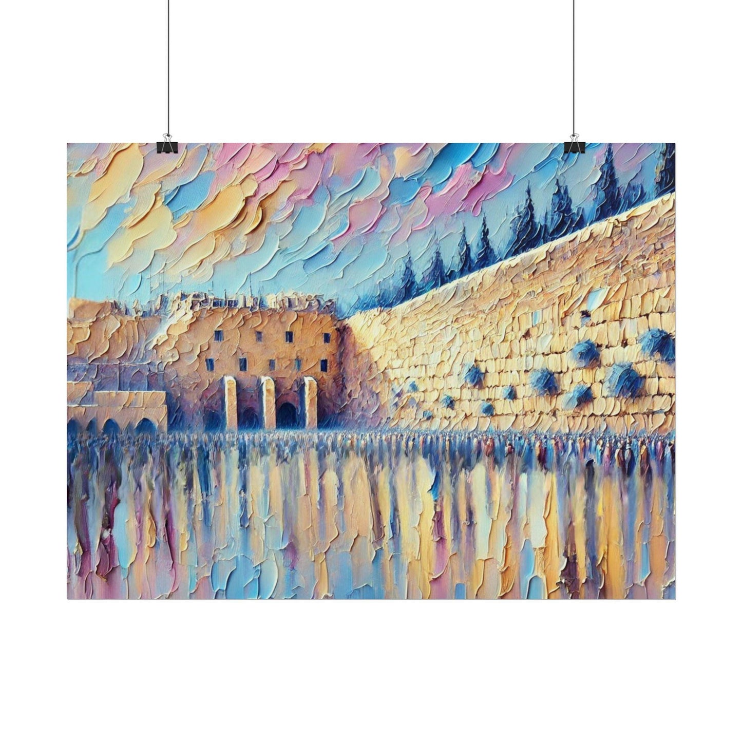 Kotel Brushstroke-Style Painting – Jerusalem Wall Judaica Art Print