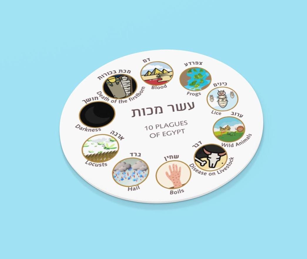 Ten Plagues Passover Coaster Set