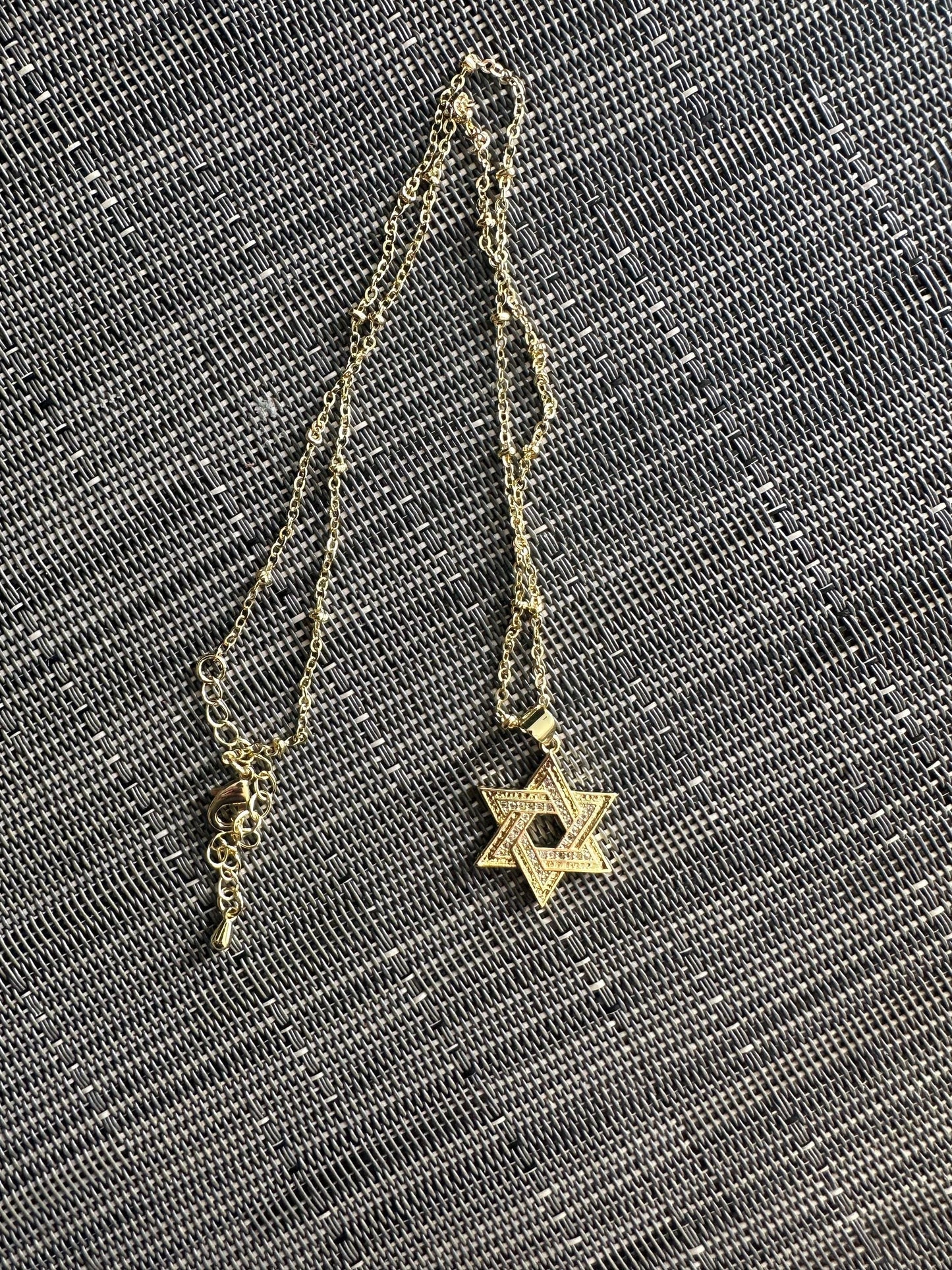 Gold Star of David Necklace