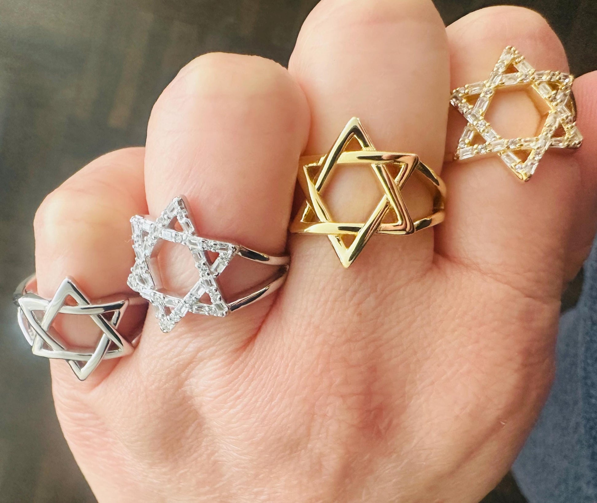 Star of David Ring – Silver, Gold, or Rose Gold Plated