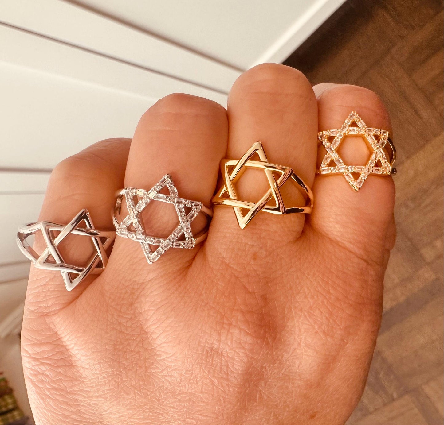 Star of David Ring – Silver, Gold, or Rose Gold Plated