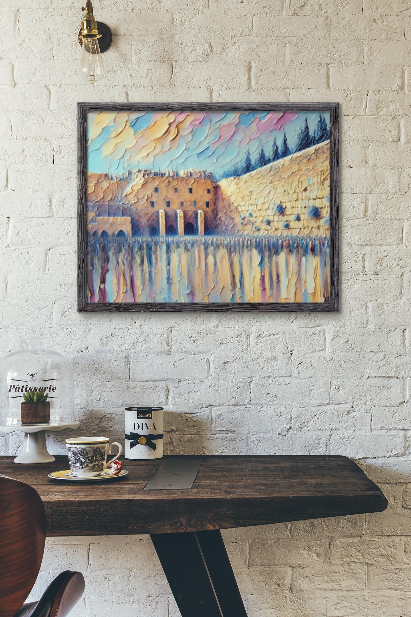 Kotel Brushstroke-Style Painting – Jerusalem Wall Judaica Art Print