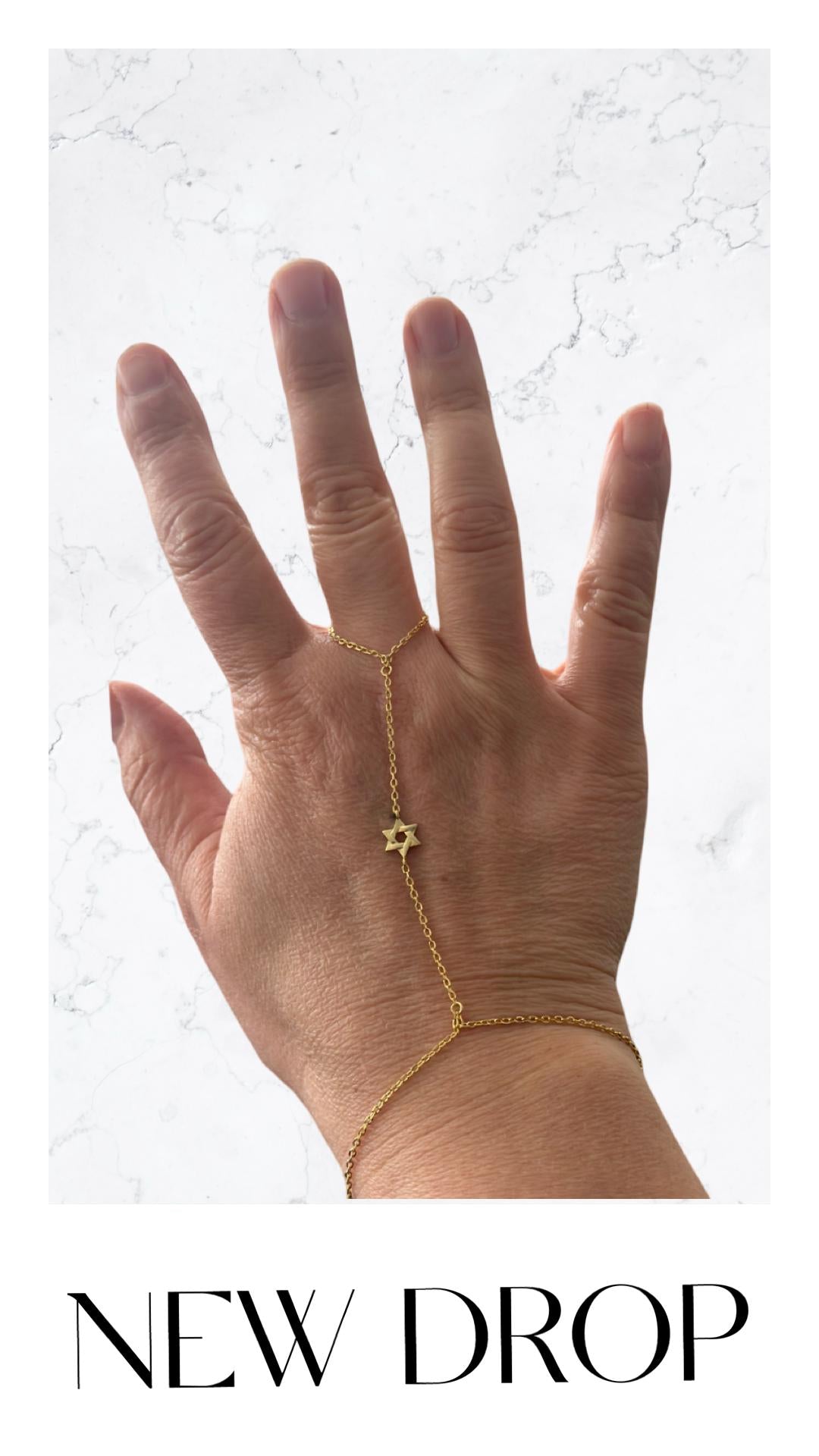 Star of David Ring Chain Bracelet