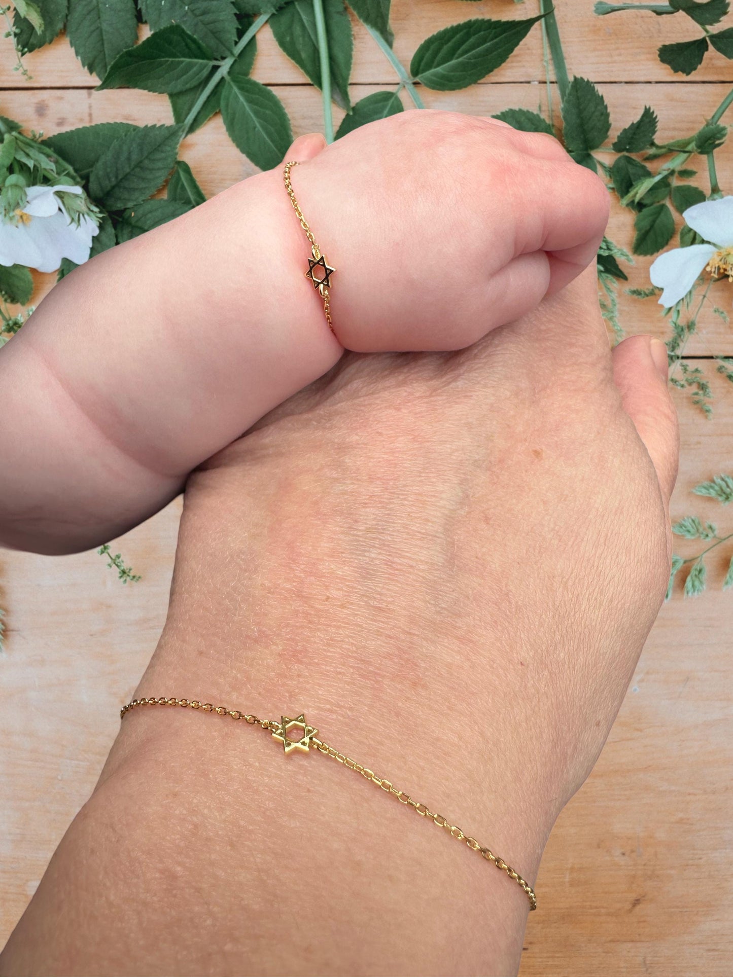Jewish Baby Tennis Bracelet • Sterling Silver Baby Bracelet • Safe Judaica Jewelry for Infants