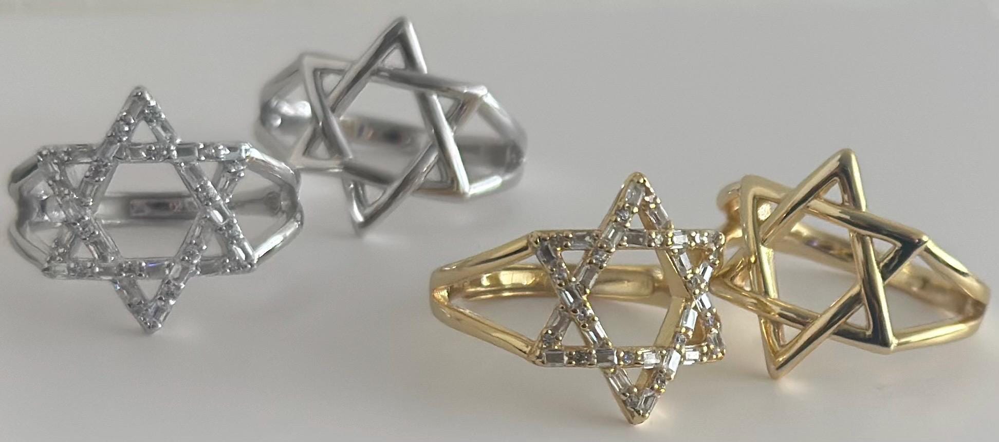 Star of David Ring – Silver, Gold, or Rose Gold Plated