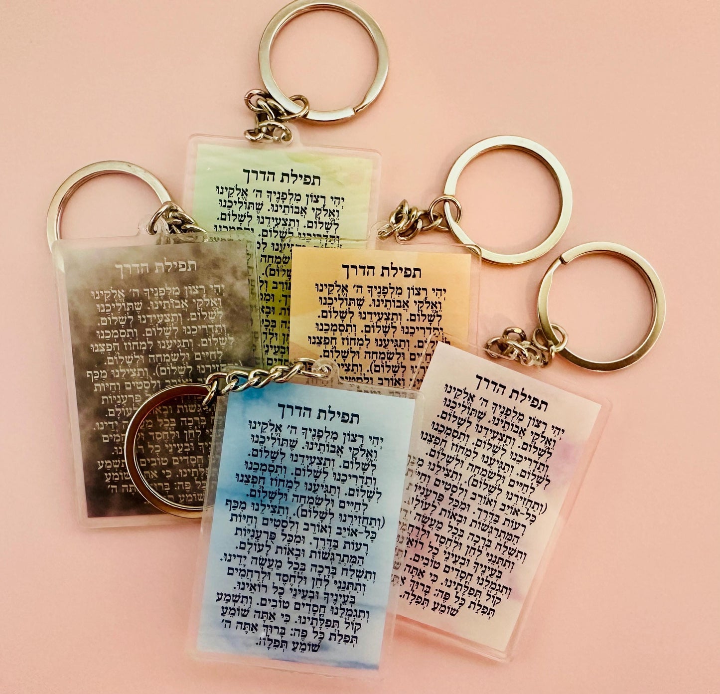 Traveler’s Prayer Keychain – Jewish Protection Gift – Tefilat Haderech in English – Judaica Car Accessory – Safe Travel Blessing Keychain