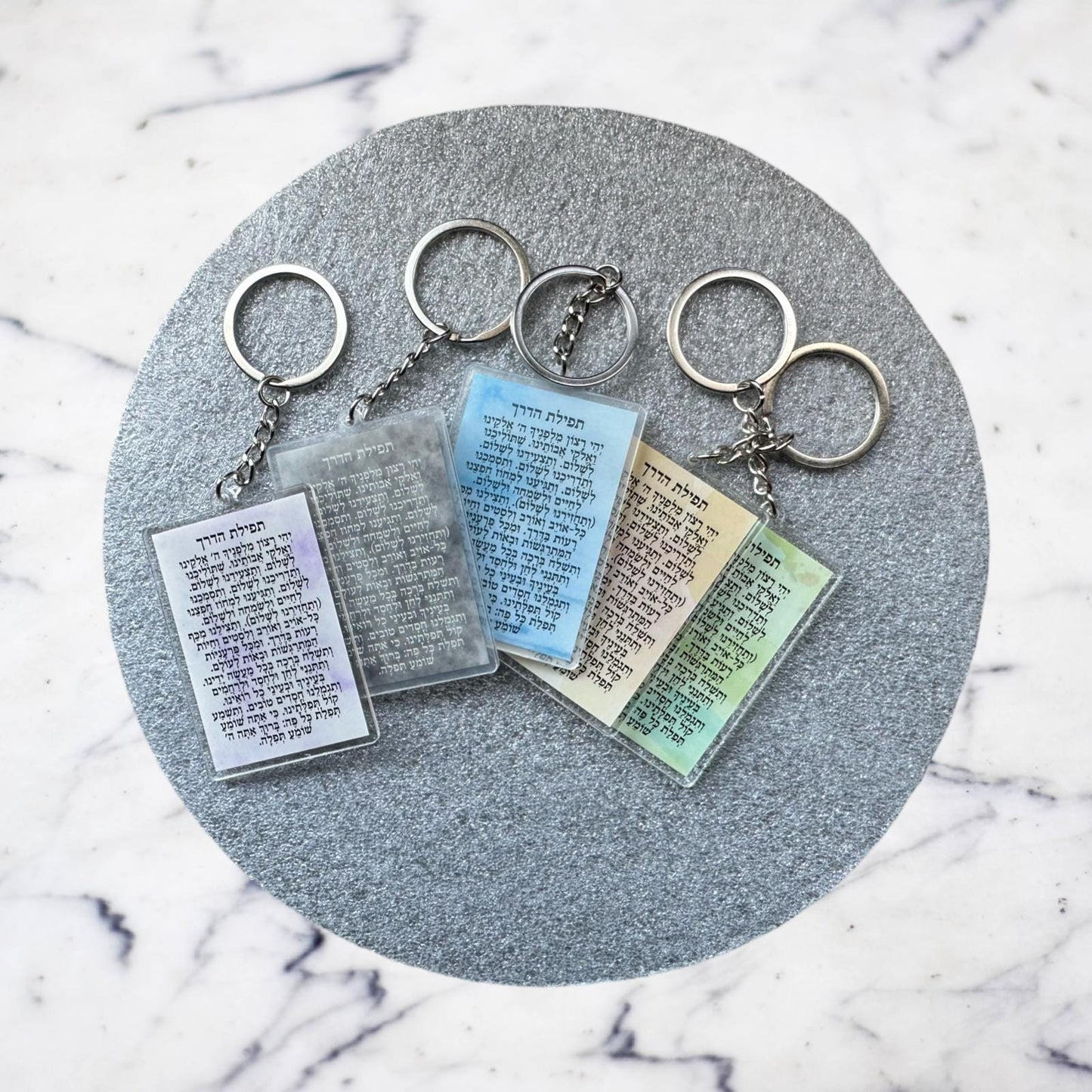 Traveler’s Prayer Keychain – Jewish Protection Gift – Tefilat Haderech in English – Judaica Car Accessory – Safe Travel Blessing Keychain