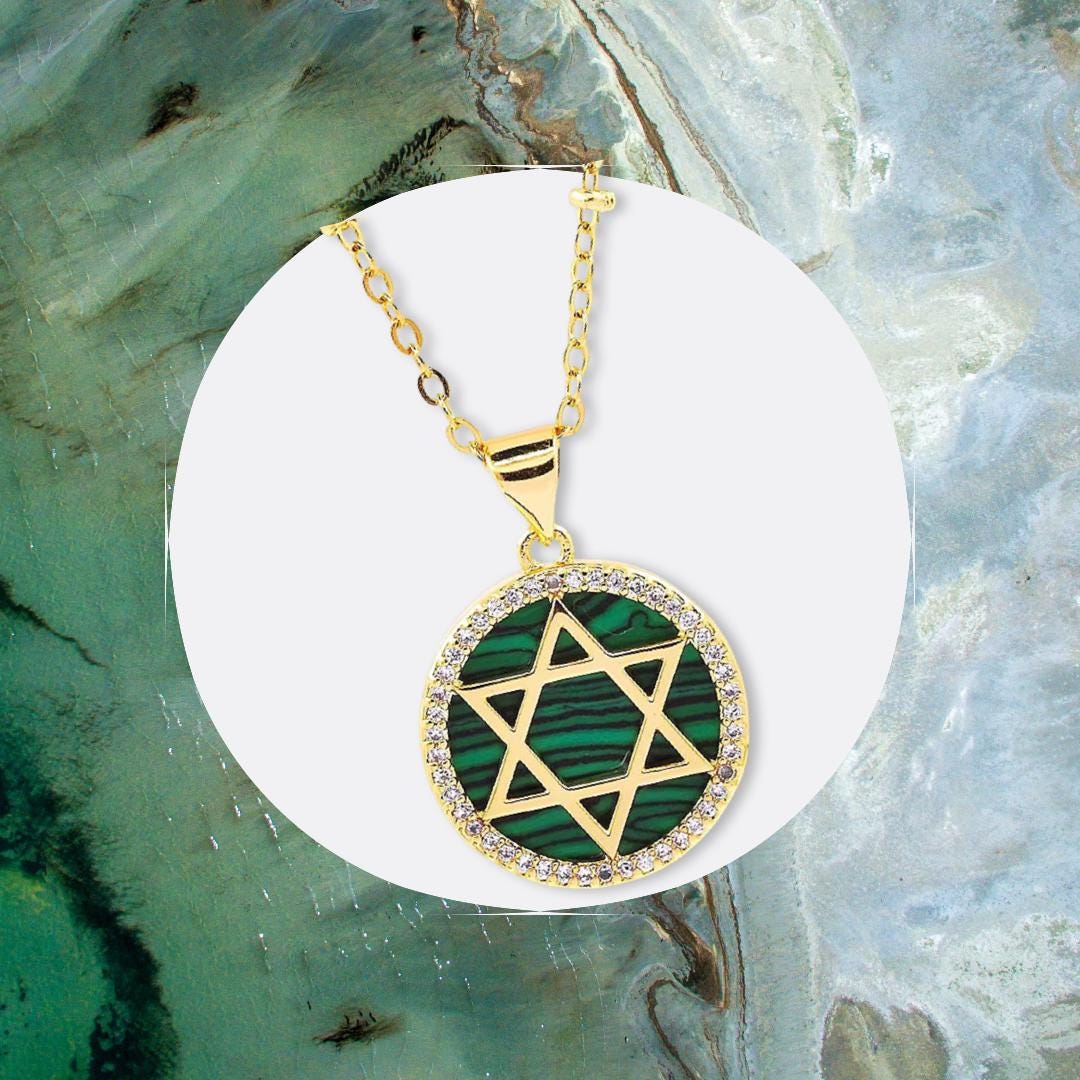 Star of David Necklace- Jewish star of David, Bat Mitzvah gift- pendant with gold star
