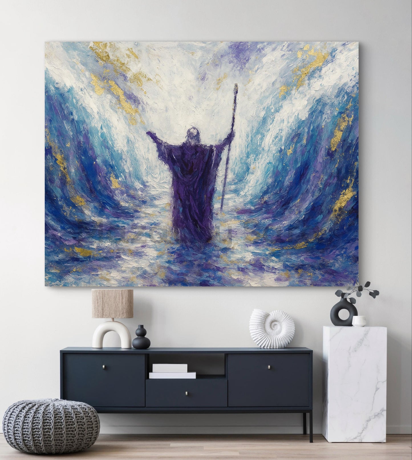 Splitting of the Red Sea Art – Abstract Jewish Wall Decor