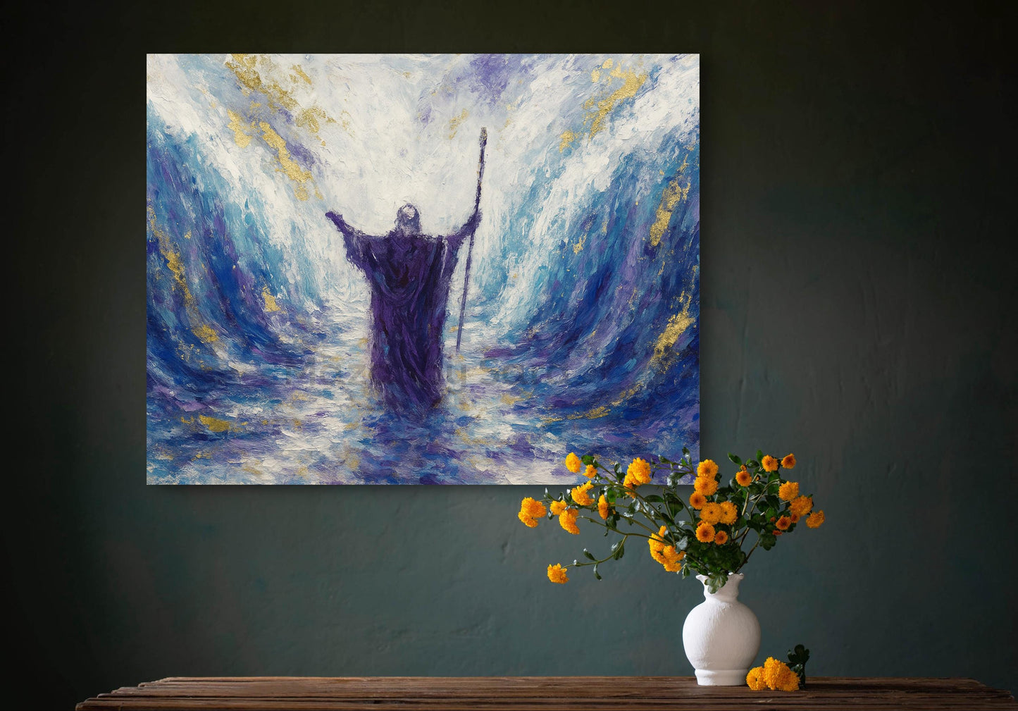 Splitting of the Red Sea Art – Abstract Jewish Wall Decor