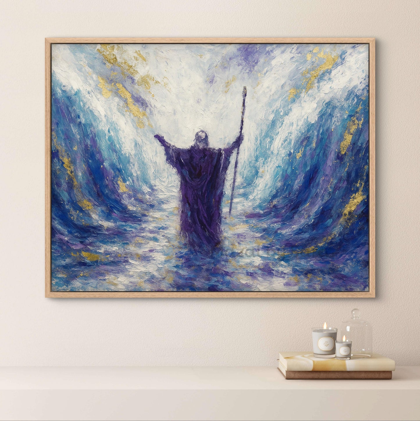 Splitting of the Red Sea Art – Abstract Jewish Wall Decor