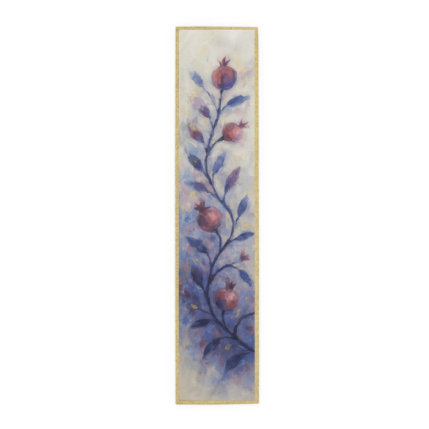 Elegant Pomegranate Rosh Hashanah Table Runner – Jewish New Year Table Decor