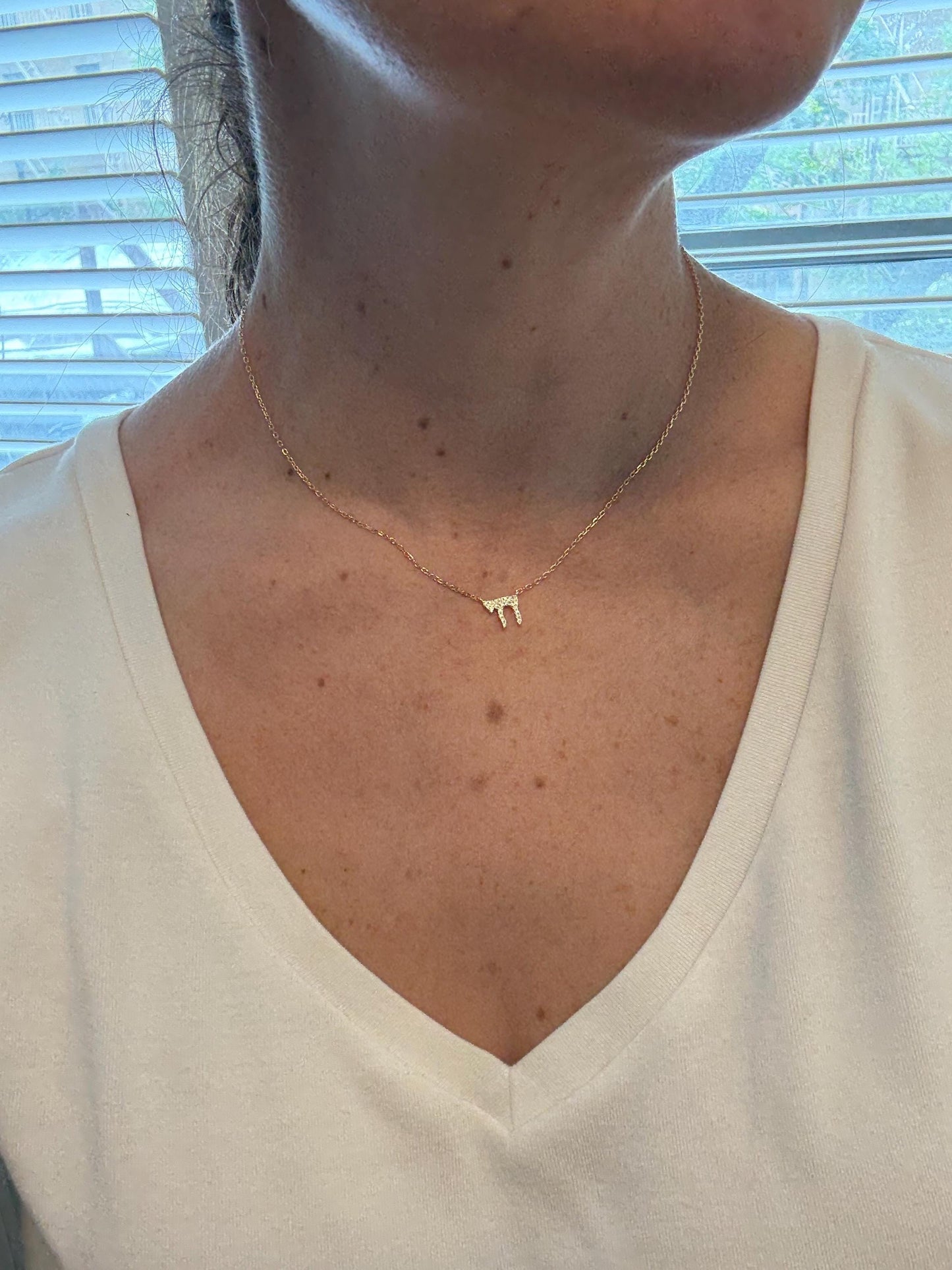 Tiny chai Necklace – gold jewish chain- bat mitzvah gift - Jewish girl - Judaica gift - Jewish jewelry