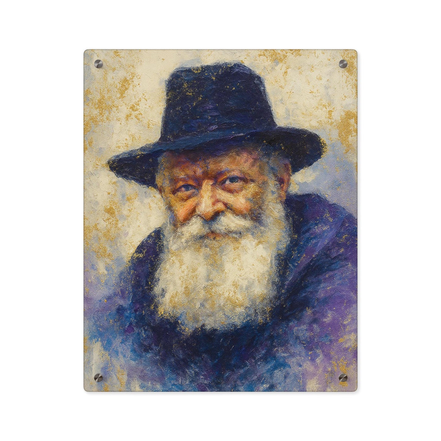 Lubavitcher Rebbe Painting – Jewish Wall Art | Chabad Rebbe Portrait | Hasidic Judaica Print