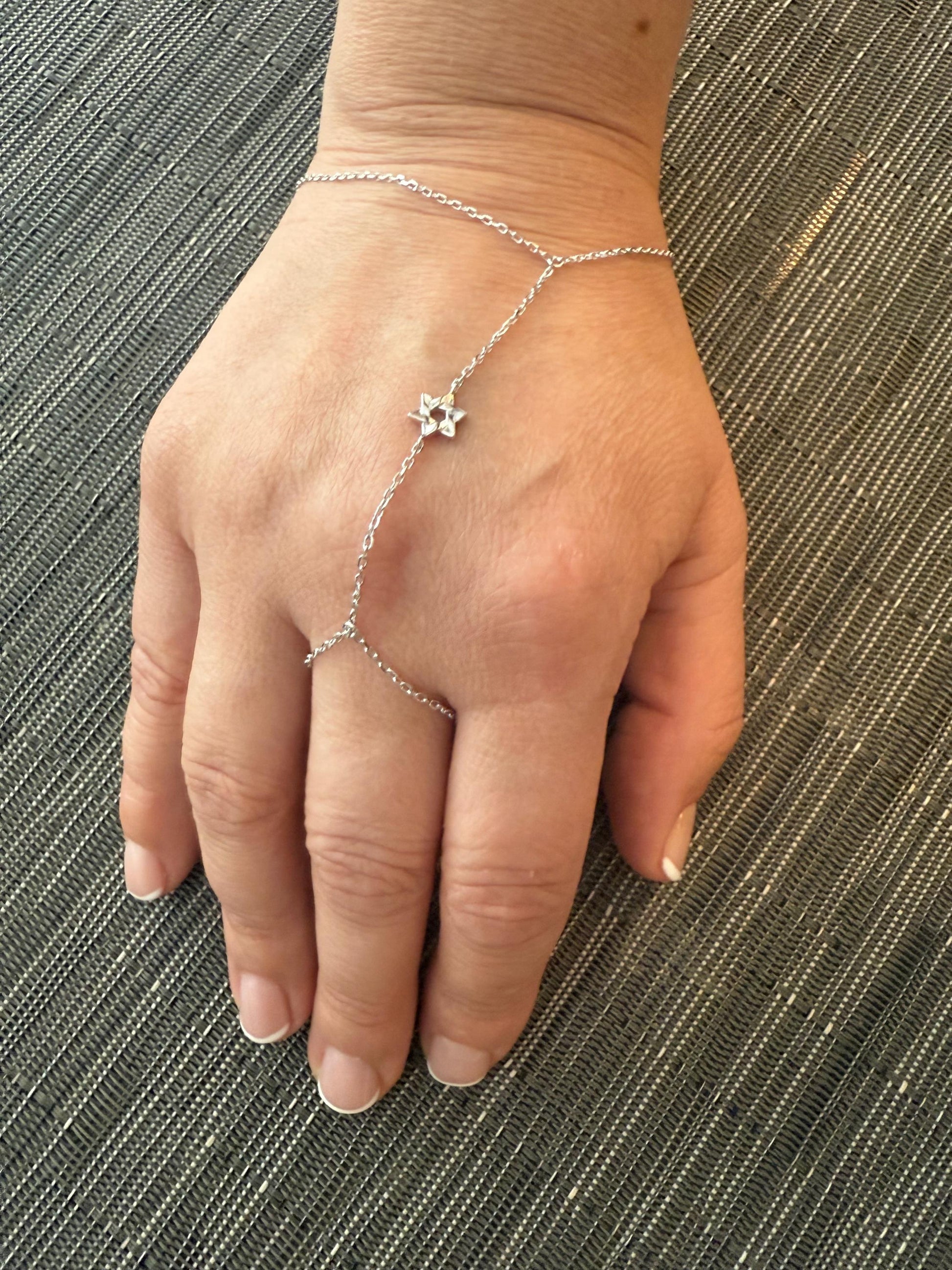 Star of David Ring Chain Bracelet