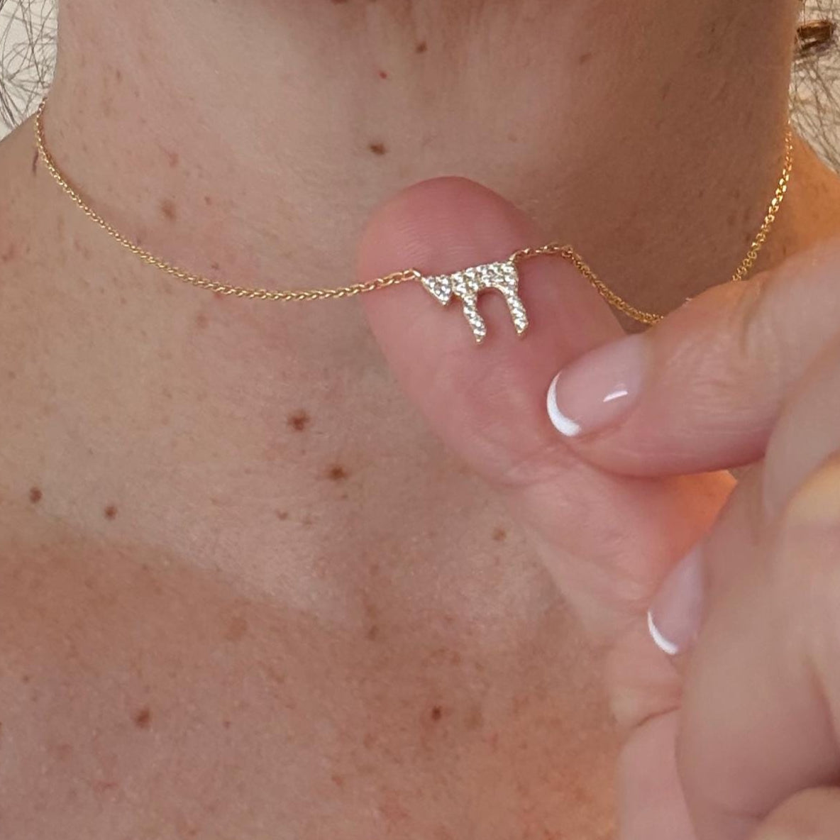 Tiny chai Necklace – gold jewish chain- bat mitzvah gift - Jewish girl - Judaica gift - Jewish jewelry