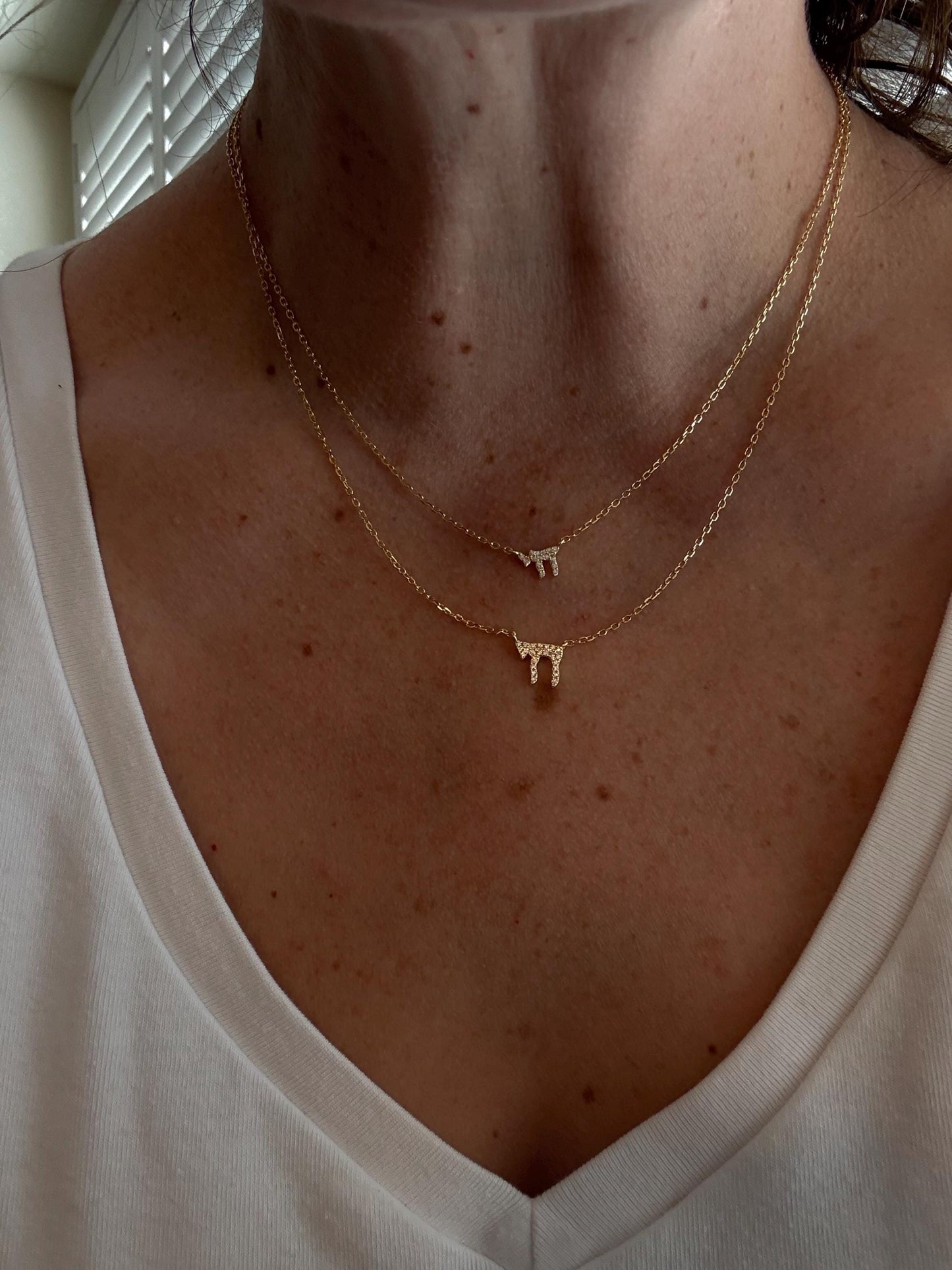 Tiny chai Necklace – gold jewish chain- bat mitzvah gift - Jewish girl - Judaica gift - Jewish jewelry