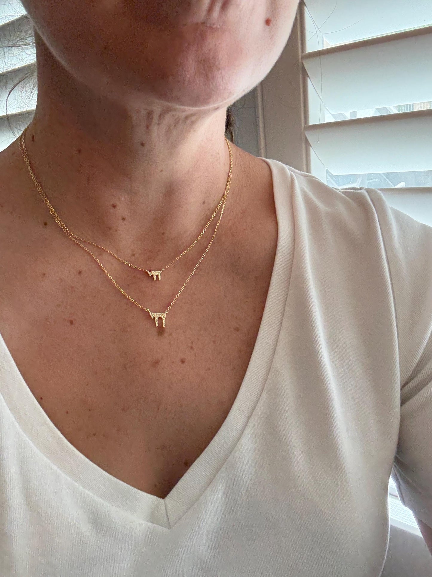 Tiny chai Necklace – gold jewish chain- bat mitzvah gift - Jewish girl - Judaica gift - Jewish jewelry