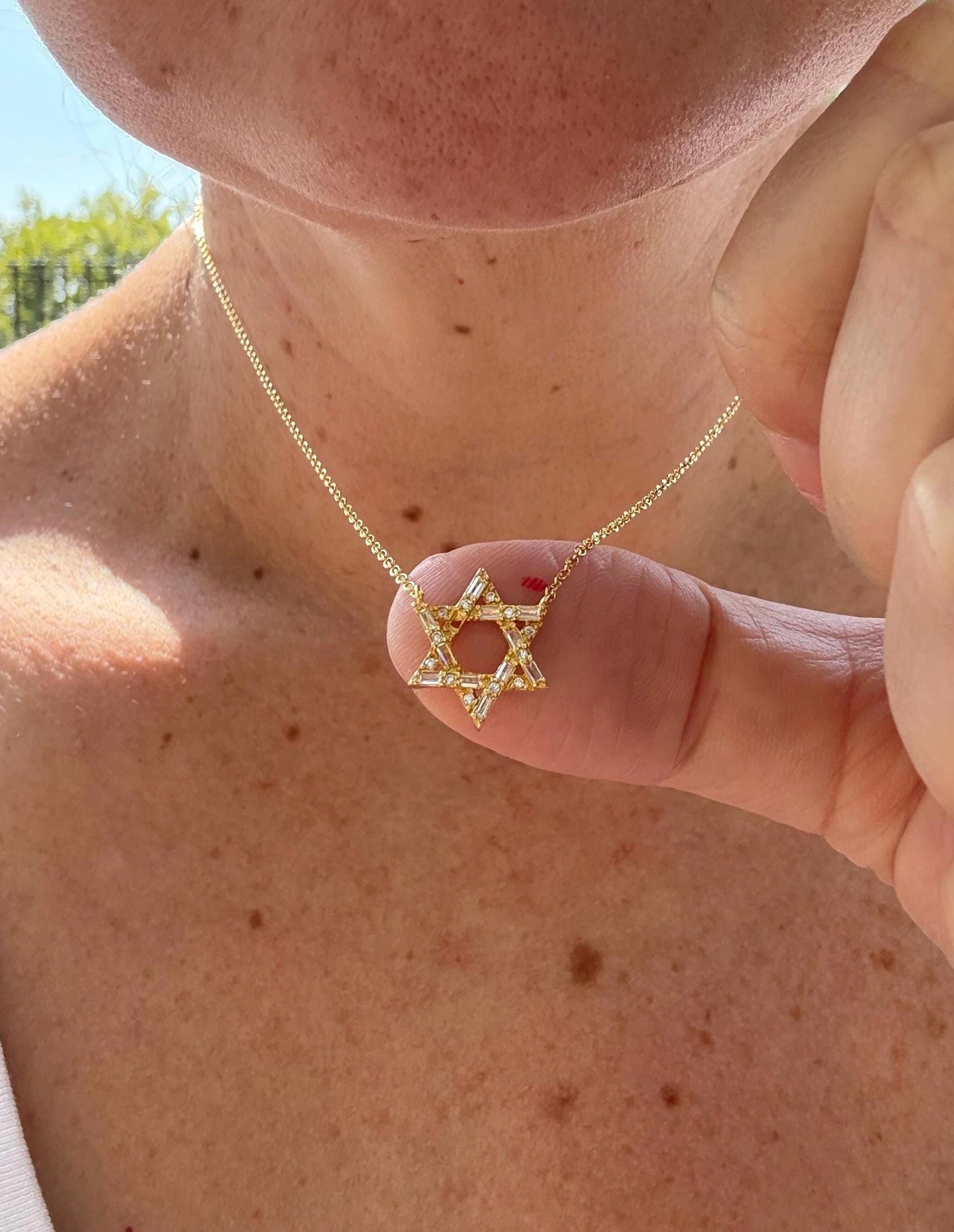 Crystal Star of David Necklace