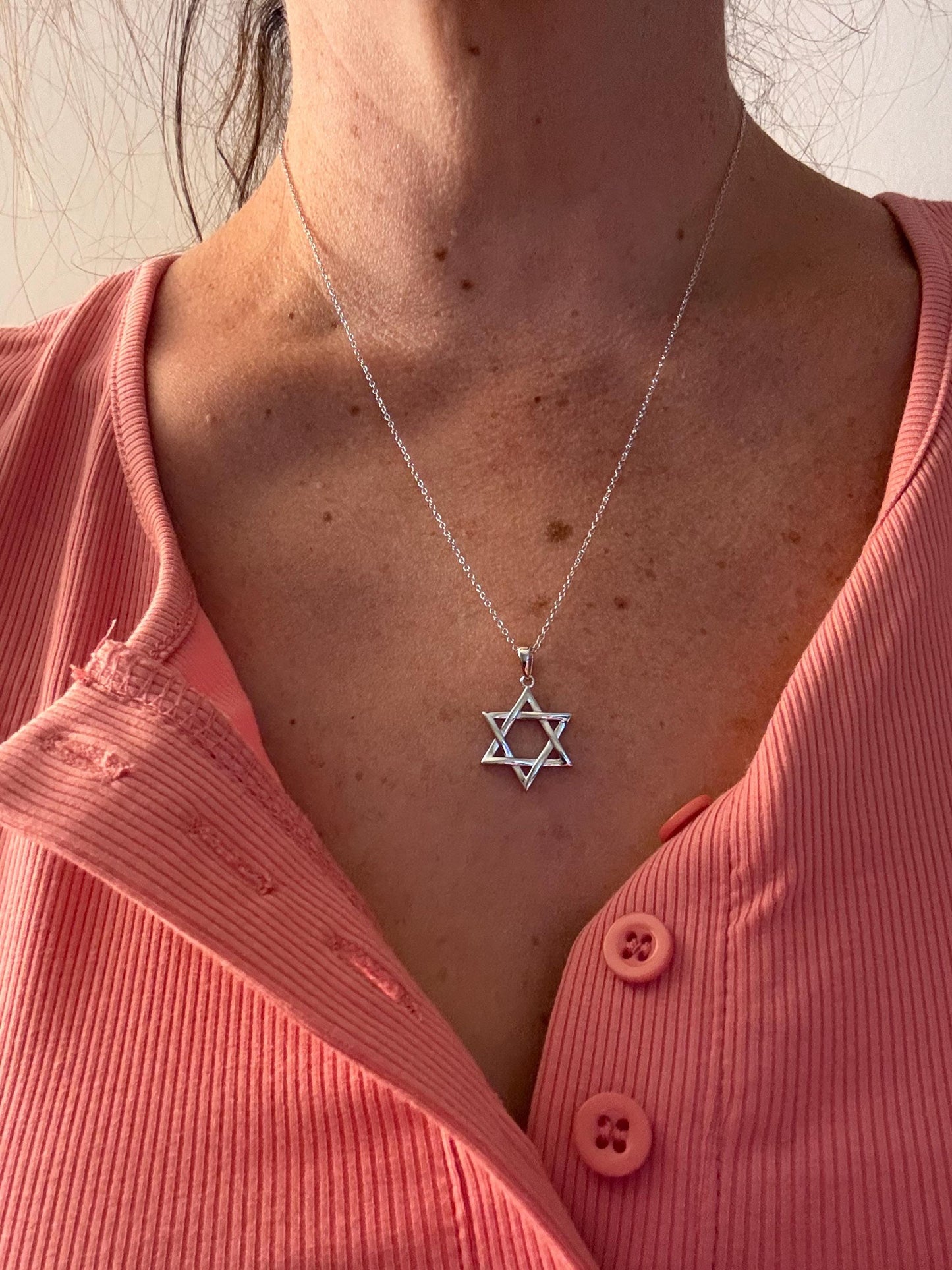 14K Gold Plated Sterling Silver Star of David Necklace: Unisex Judaica