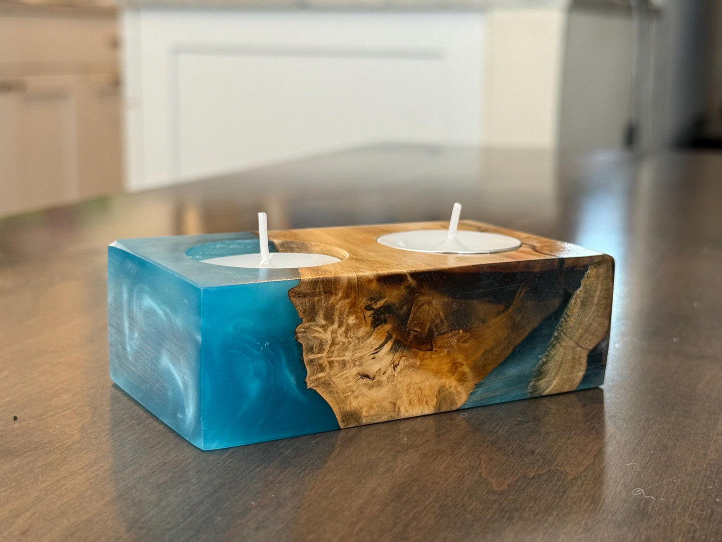 Olive Wood Shabbat Candle Holder | Handmade Judaica | Jewish Gift for Shabbat, Housewarming or Wedding | Elegant Wood Candleholder