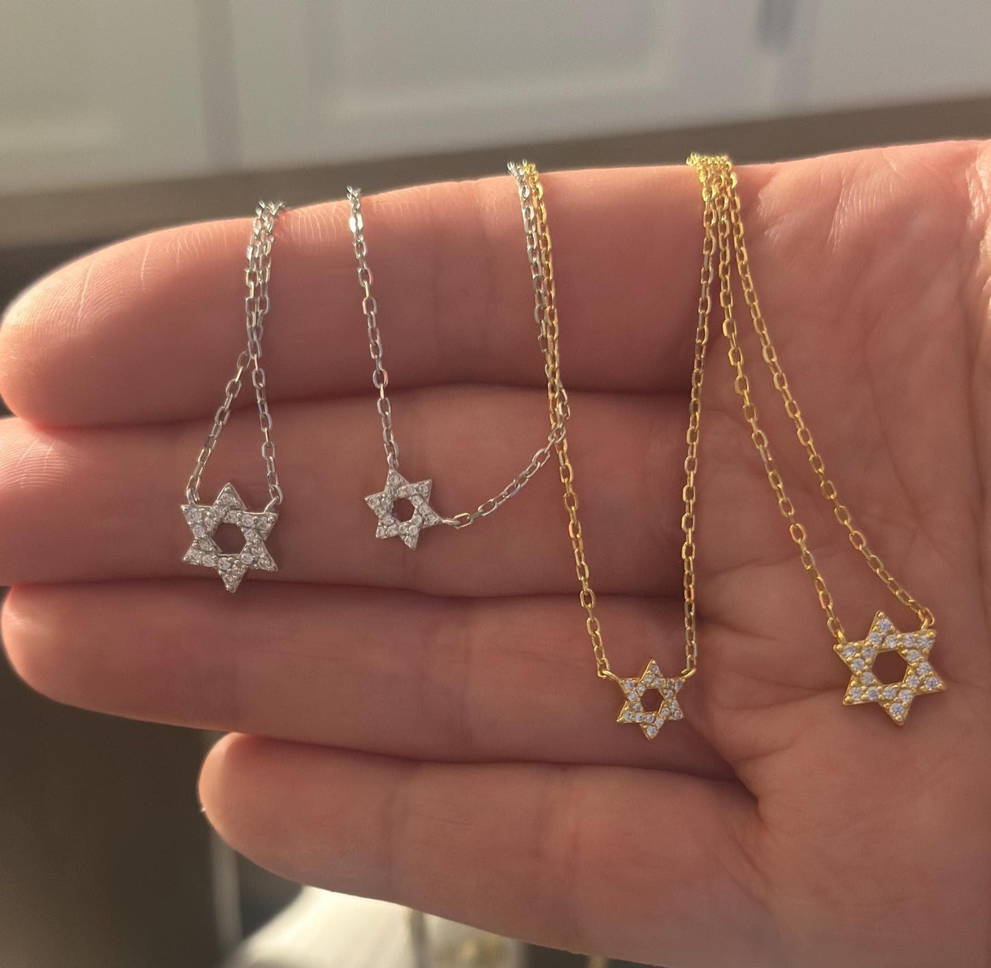 Teeny Tiny Star of David Necklace – 925 Sterling Silver or 14K Gold Plated