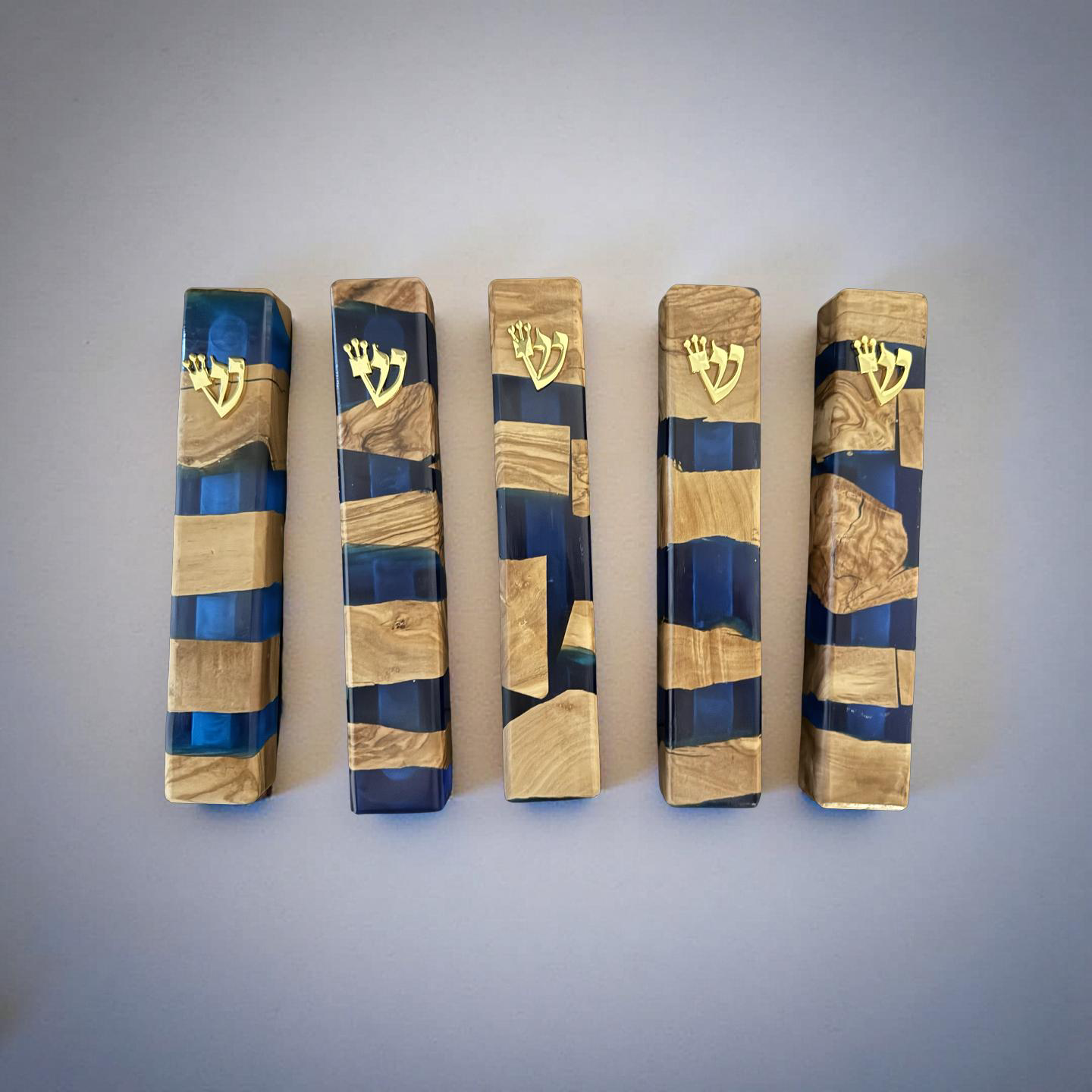 Color Resin Mezuzah for Doorway with Scroll, Jewish Wedding Gift