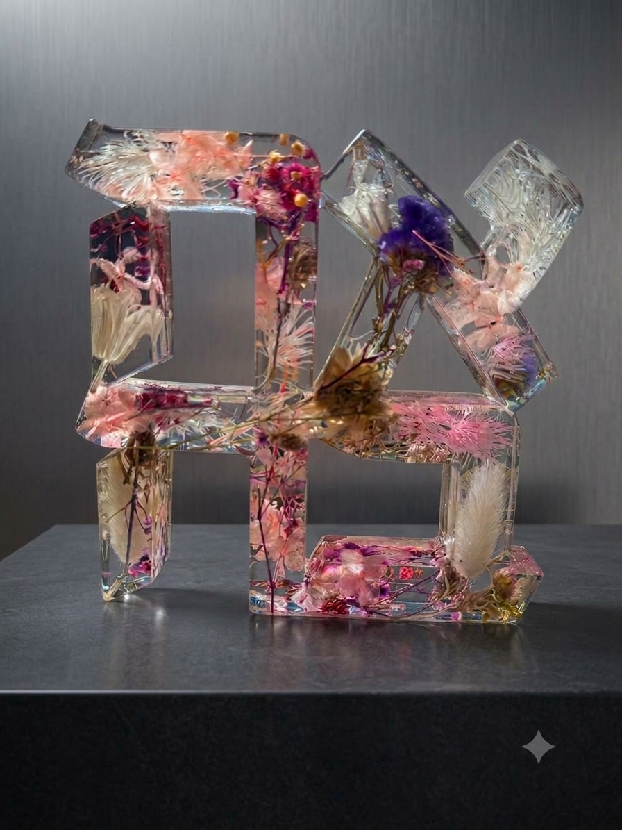 Ahava" Floral Resin Sculpture – One of a Kind