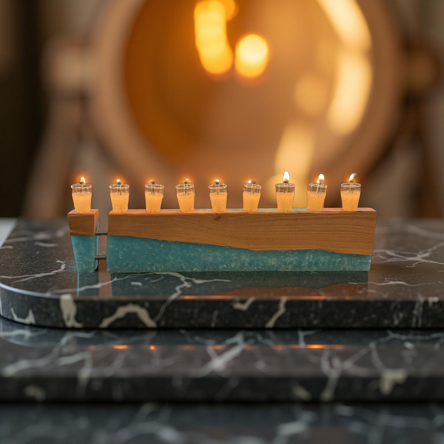 Handmade Olive wood Menorah