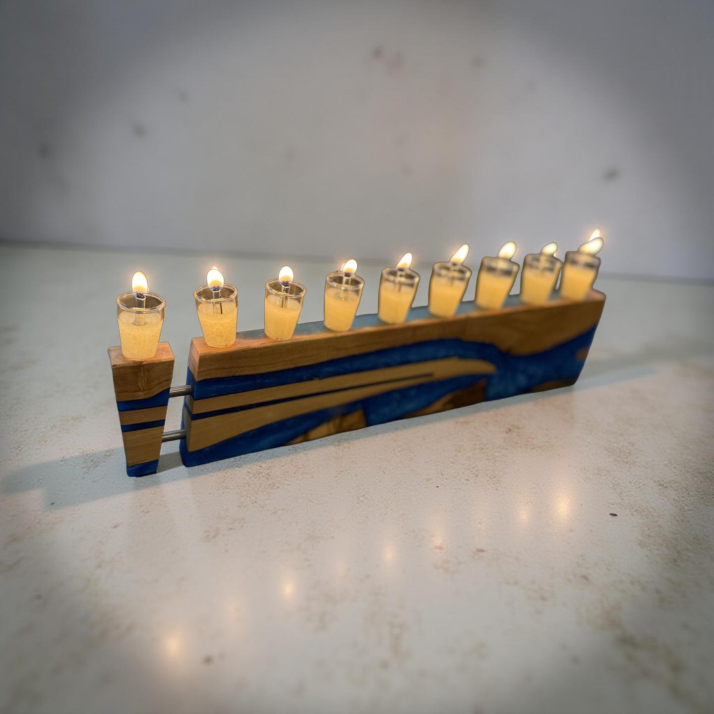 Handmade Olive wood Menorah