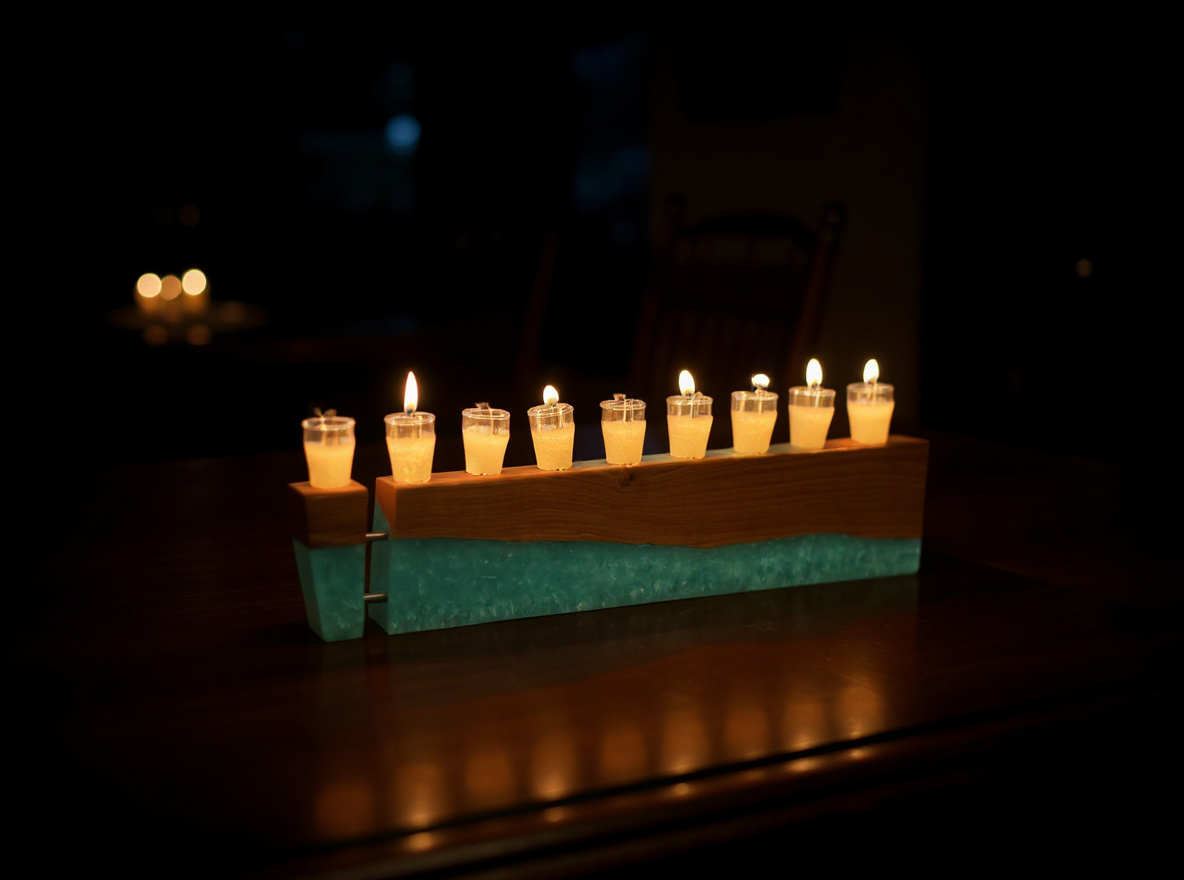 Handmade Olive wood Menorah