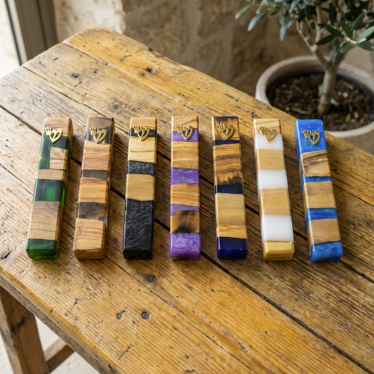 Color Resin Mezuzah for Doorway - Jewish Wedding Gift