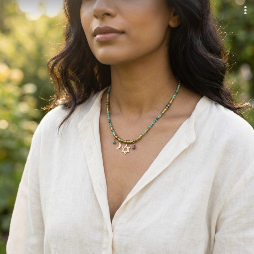 Beaded Star of David Necklace