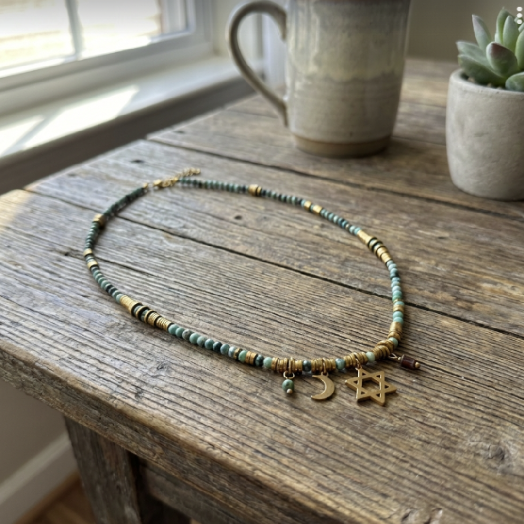 Beaded Star of David Necklace