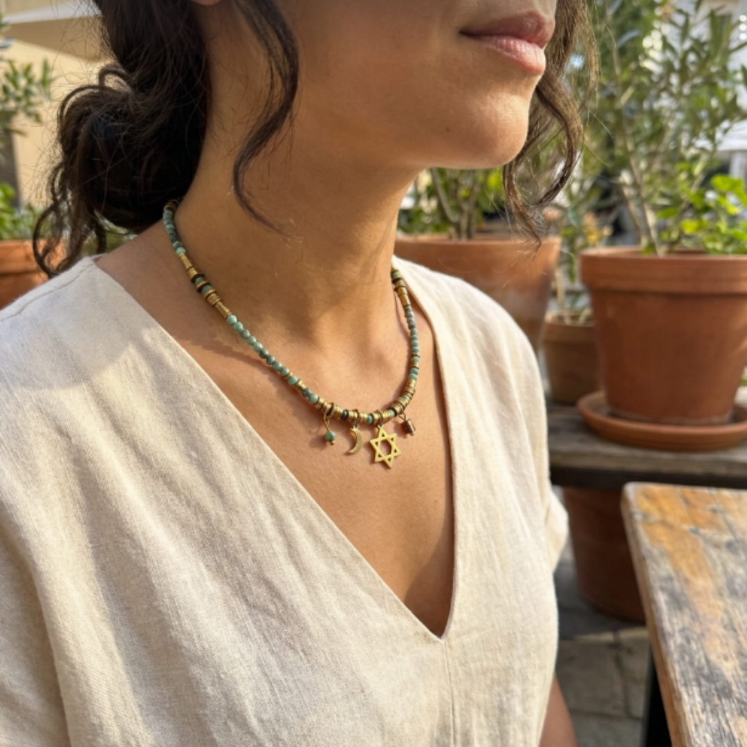 Beaded Star of David Necklace