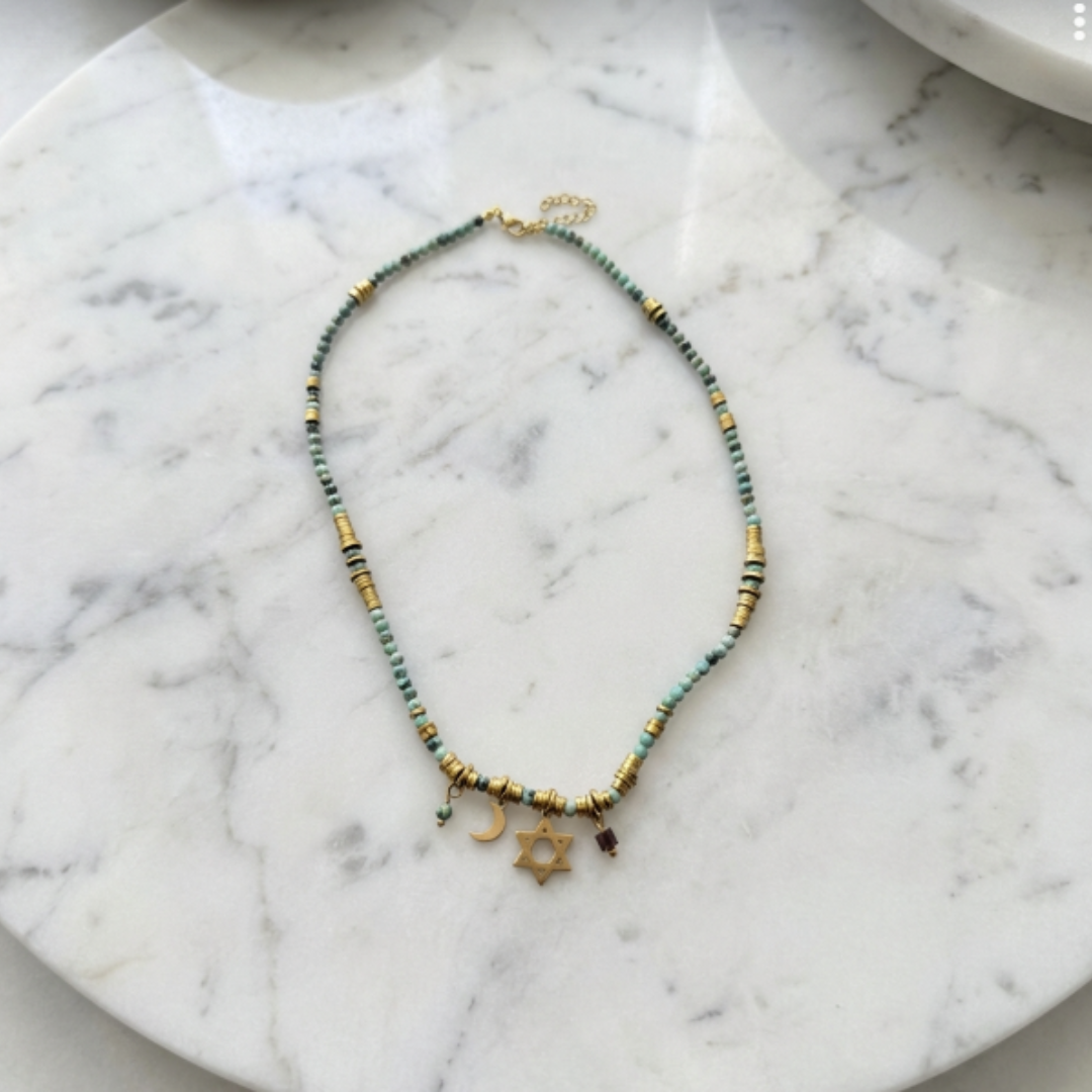 Beaded Star of David Necklace