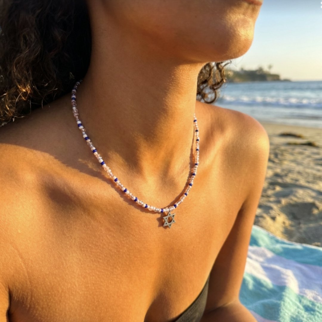 Beaded Star of David Necklace