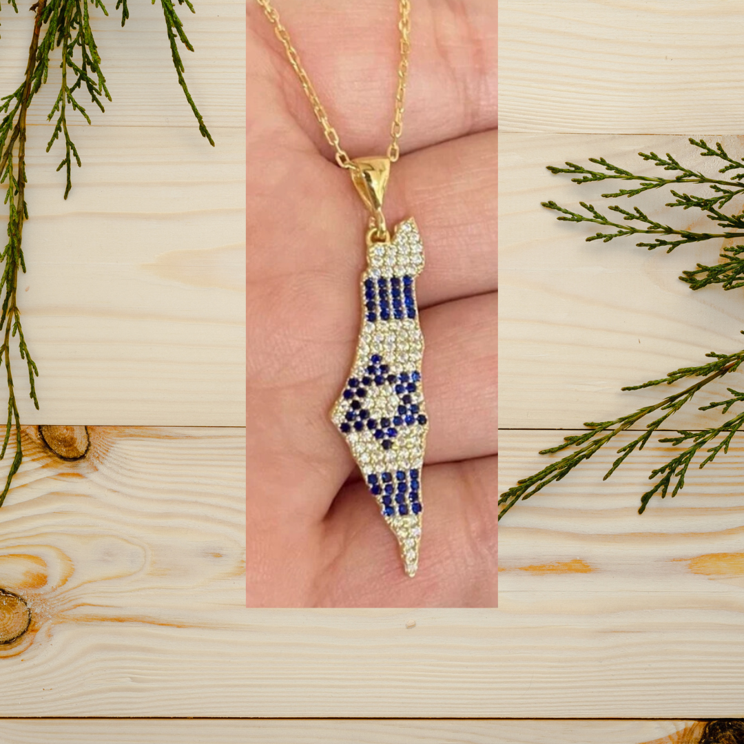 Map of Israel necklace