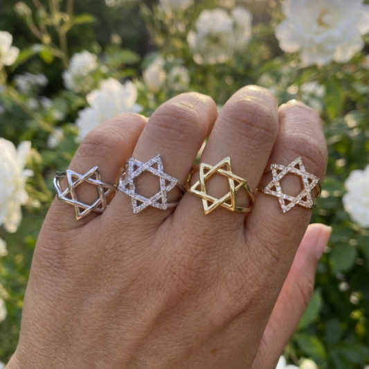 Star of David Ring – Silver, Gold, or Rose Gold Plated